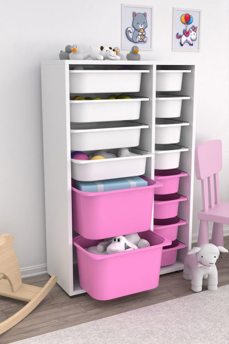 Hanah Home Armario Multiusos Blanco y Rosa Hanah Home Armario Multiusos Blanco y Rosa